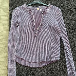 Free People Textured Lavender Blouse